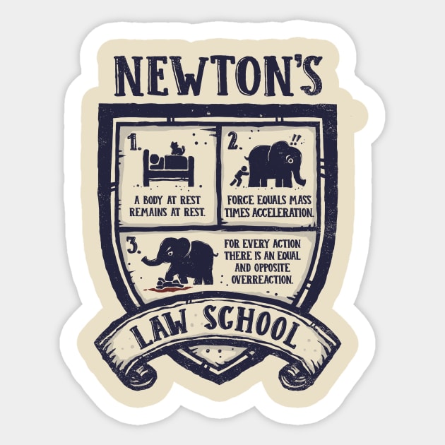 Newton's Law School Sticker by kg07_shirts